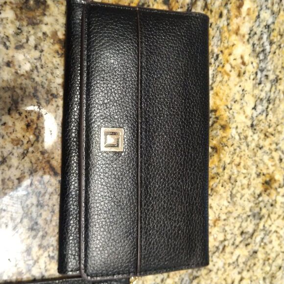 Lodis Bifold Wallet Black Genuine Pebbled Leather Credit Card Case Purse EUC - Picture 2 of 7